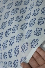 3 Yard Hand Block Print Floral Fabric 100 Cotton NO TARRIF CHARGES 100 ZK 216