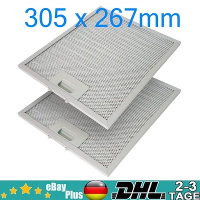 2Stück Ersatzfilter Metallfettfilter 305x267mm Für Dunstabzugshaube 4055250429