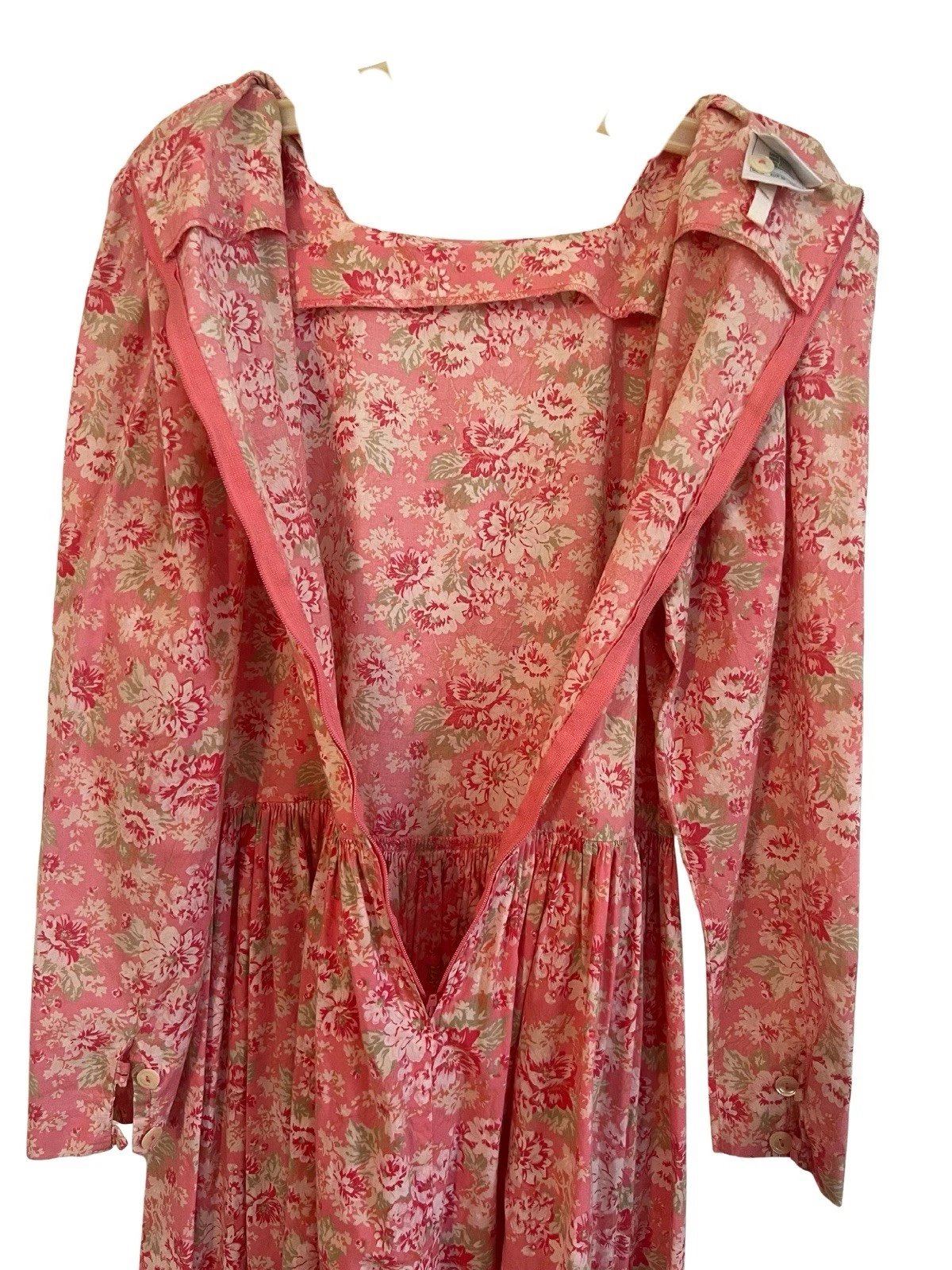 VETEMENTS Abito Laura Ashley anni 80 floreale manica a sbuffo giardino tasche tè come nuovo US 10 UK 12