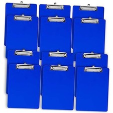 Blue Plastic Clipboard with Low Profile Clip Pack of - Letter Size 12