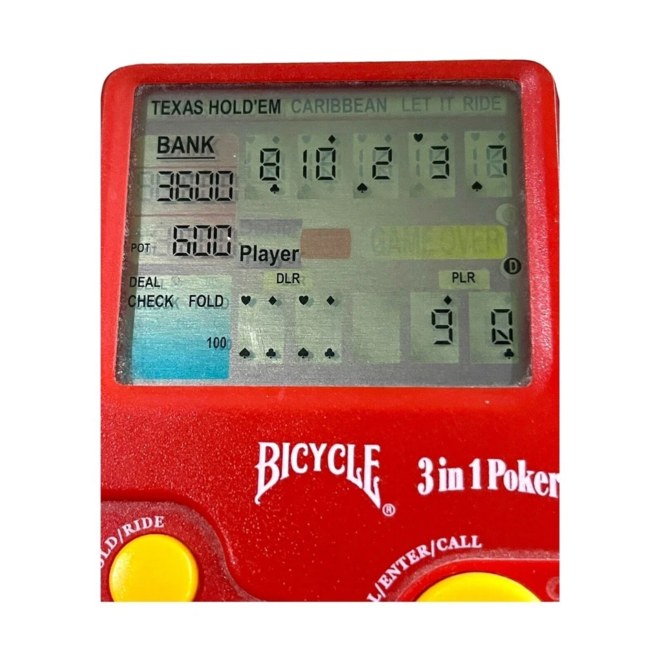Bicycle Illuminated 3 in 1 Poker Electronic Travel Video Game 2004 - Imagem 3 de 4