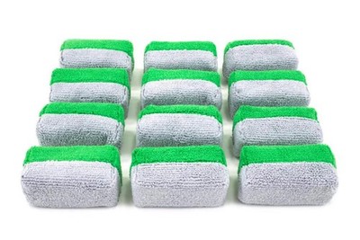 AutoFiber Mini Microfiber Coating Applicator Sponge with Plastic Barrier - 12 pa