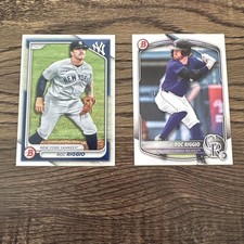 Roc Riggio 2024-2025 Bowman Base Draft/Prospect Yankees/Rockies 2-Card Lot