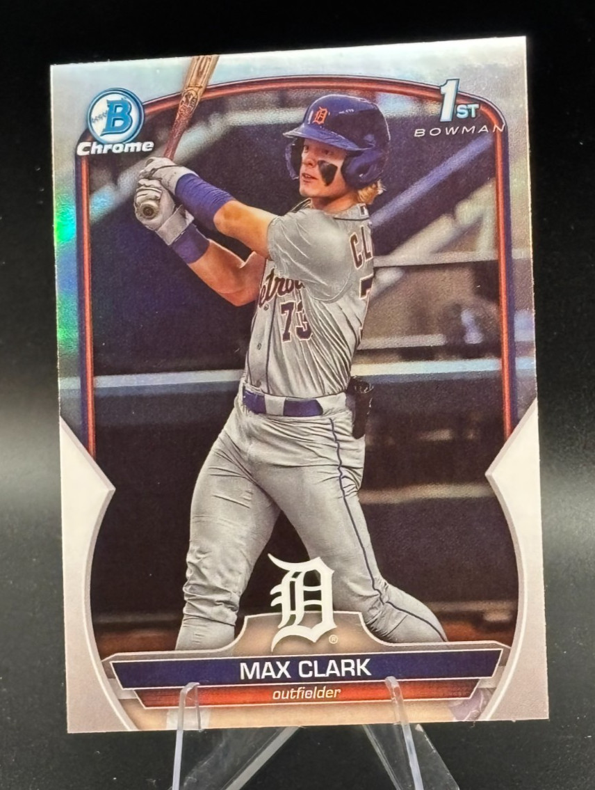 2023 Bowman Draft Max Clark Chrome Refractor 1st Prospect #BDC-76 Tigers
