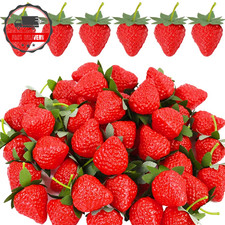10/20 Stück Künstliche Erdbeeren Gefälschte Kunststoff Obst für Haus Küche Garten Deko