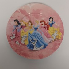 Disney Princess Pink Ceramic Plate Featuring Six Princesses