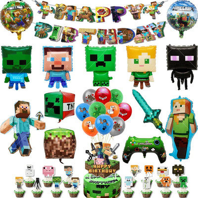 MINECRAFT TNT PIXEL PARTY Geschirr Deko Kindergeburtstag Geburtstag Zocker-Fans