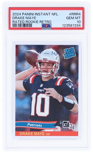 2024 Panini Instant NFL Drake Maye Rated Rookie Retro #RRR-4 PSA 10 Rookie RC