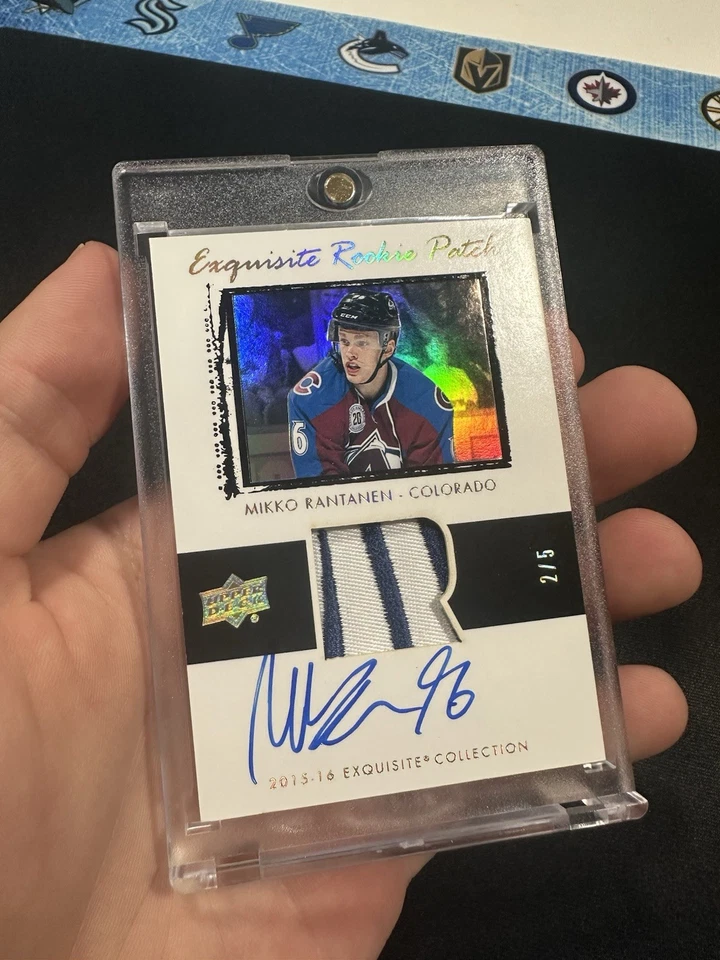 Mikko Rantanen 2015-16 Exquisite 03-04 Tribute Rookie Patch Autograph 2/5 STARS - Image 2 of 4