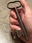 1800s wrought iron solid barrel HUGE biting skeleton key 082724@