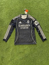 Camiseta Adidas Real Madrid visitante manga larga 25/26 - negra/gris