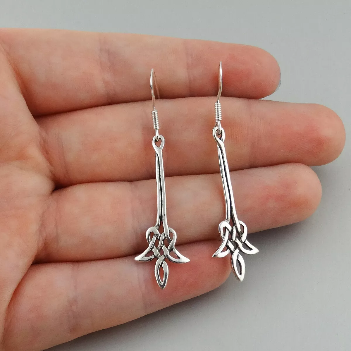 Sterling silver sale flower dangle earrings