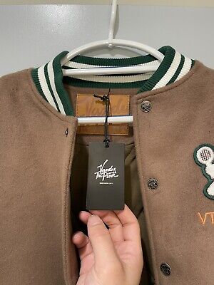 Vandy The Pink - Varsity Jacket VTP Tennis Brown Tan Patches Vandy The Pink - Varsity Jacket VTP Tennis Brown Tan Patches