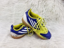 ADIDAS F-50 Blue Yellow Youth Indoor Soccer Futsal Field Shoes Size US 2