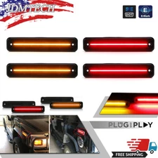 For 2003-2009 HUMMER H2 Smoked Front Rear LED Side Marker Light Kit Amber Red 4X