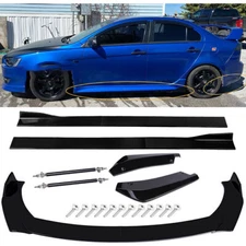 For Mitsubishi  Front Bumper Spoiler Splitter Body Kit Side Skirt+ Rear Lip Rod