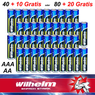 Wilhelm Universal AAA Micro LR03 / AA Mignon LR6 + GRATIS Batterien