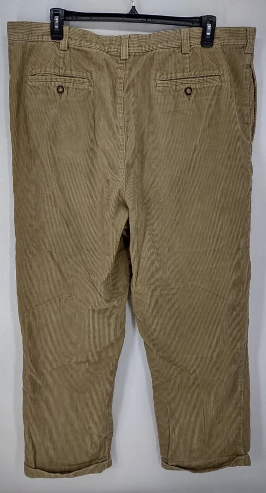 Vintage Eddie Bauer Wide Wale Corduroy Pants Men's Tall Size 44x30 Brown Cuffed - Image 2 of 4
