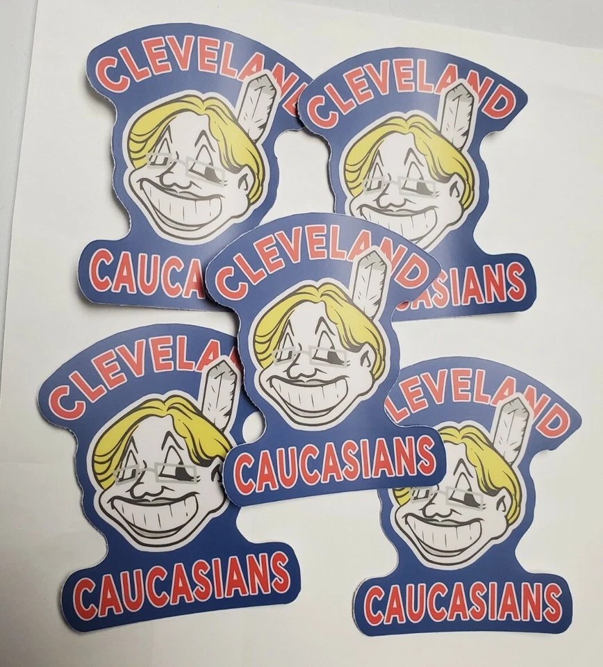 Retro Vintage looking CLEVELAND INDIANS CHIEF WAHOO STICKERS (5) - Image 3 of 4