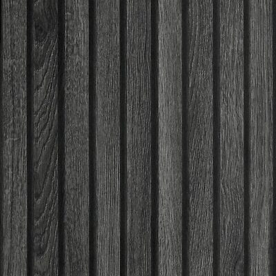 Black Wood Panel Wallpaper Peel and Stick 3D Wood Slat Wall Paper Black Wood