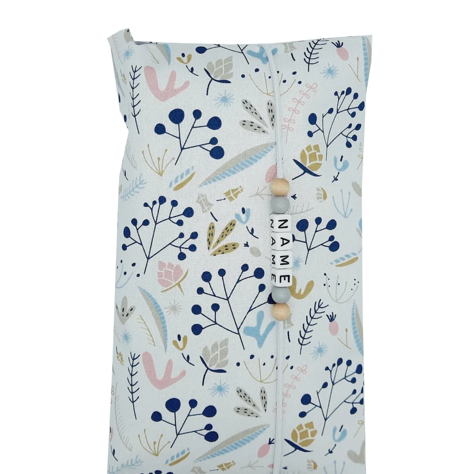XXL Windeltasche mit Name Wickeltasche Mädchen Junge Geburt Baby Blätter pastell - Bild 2 von 4