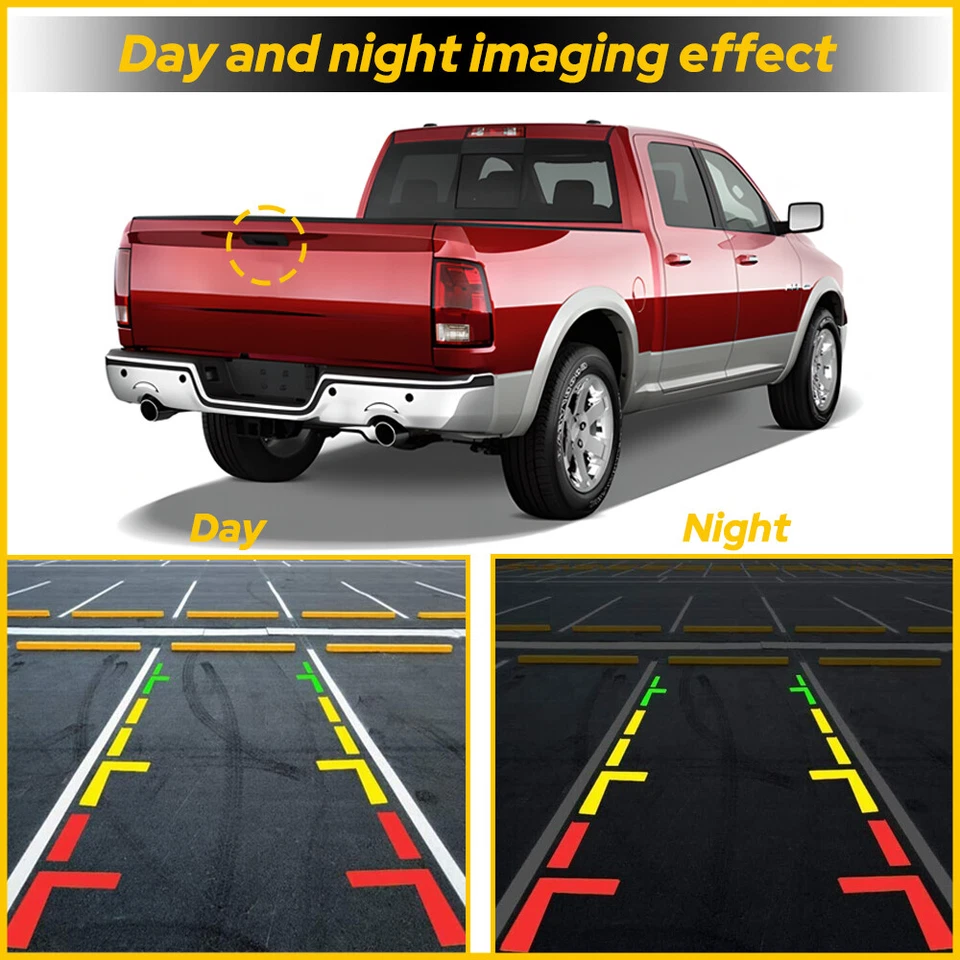 Cámara de reversa con manija de puerta trasera para Dodge Ram 1500 2500 3500 09-17 EE. UU. Foto 3 de 4