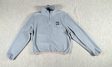 Guess Pullover Womens Medium Blue 1/4 Zip Mock Neck Stretch Fleece