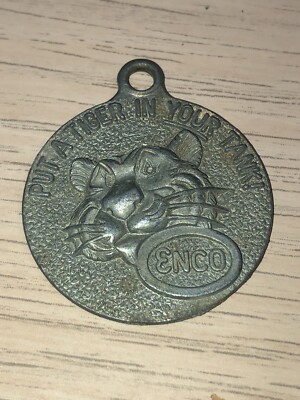 Vintage ENCO Put A Tiger In Your Tank Keychain Fob