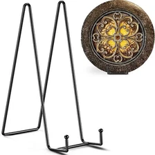 16 Inch Heavy Duty Plate Stand (2 Pack) - Metal Display Easel for Large Plates, 