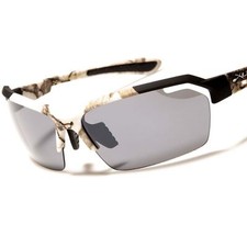 X-Loop Wrap Around Camouflage Rectangle Gray Lens Sport Sunglasses