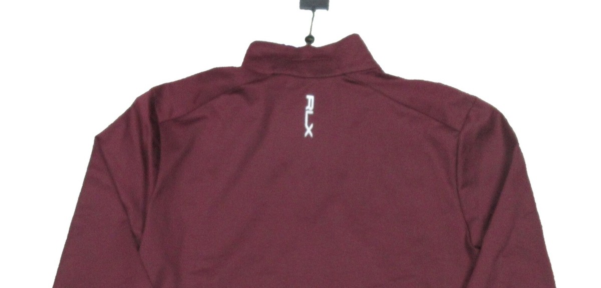 RLX Ralph Lauren Men's Red Burgundy Solid 1/4 Zip Fleece Lined