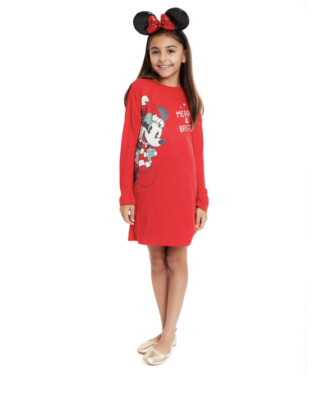 girls disney christmas dress Disney On Ice: Minnie Mouse Christmas Dress, Sleeve 3/4, Size Girls 4, Color Red