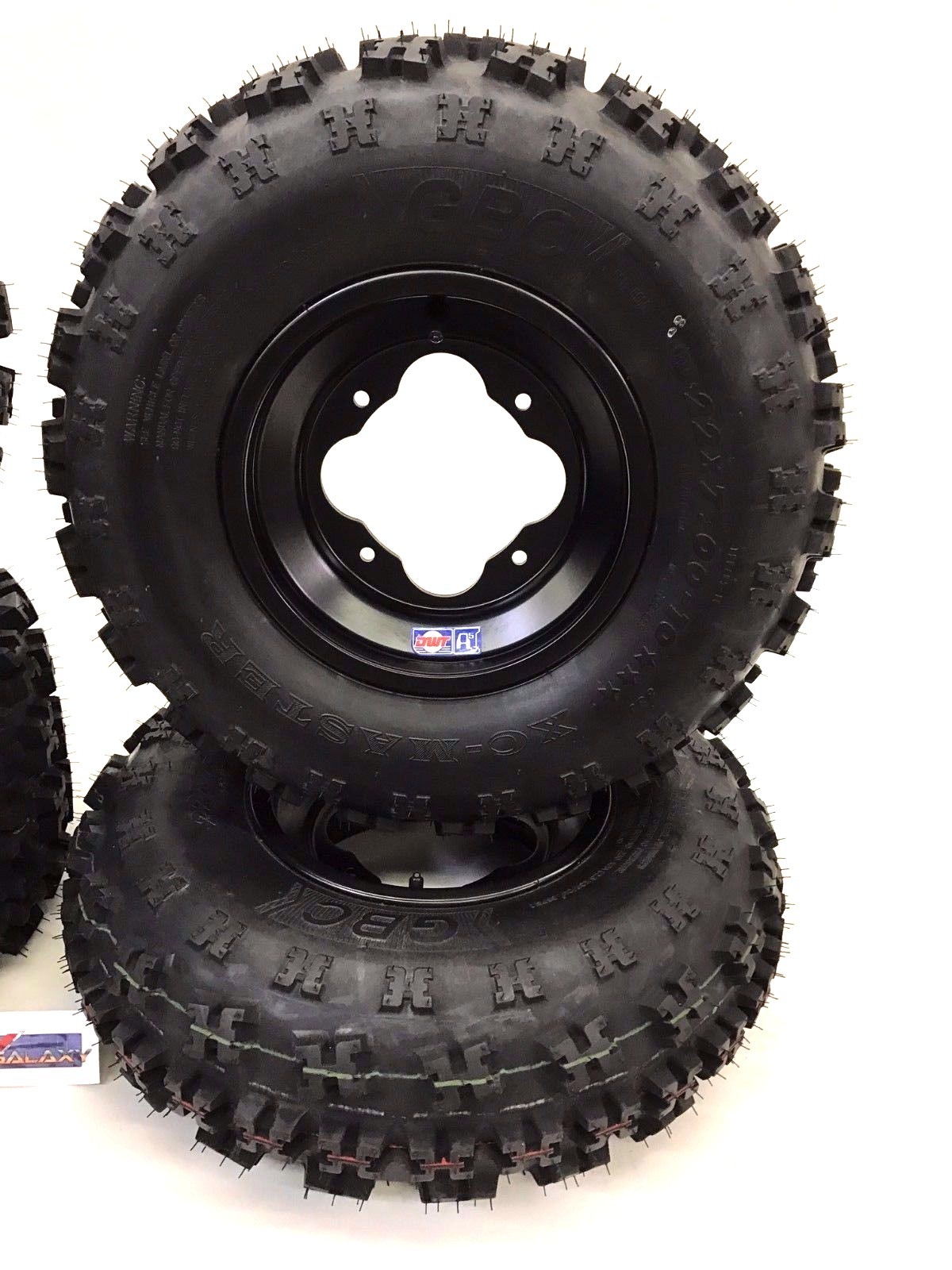 GBC XC MASTER TIRES + DWT A5 BLACK RIMS FRONT/REAR TRX450R TRX250R TRX