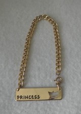 Goldtone PRINCESS Plaque Bracelet- 7 1/4"