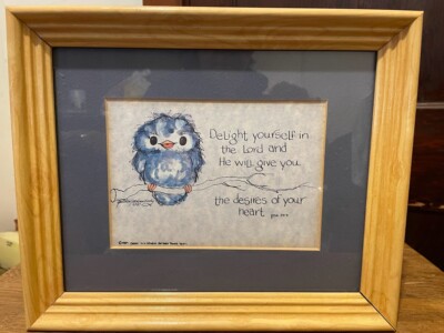 Gretchen Jackson Cedar Hill Studios Scripture Bird Print 1987