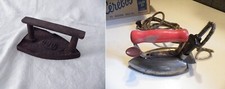 LOT DE 2 ANCIENS FERS A REPASSER - VINTAGE AUTHENTIQUE - Electrique et au feu