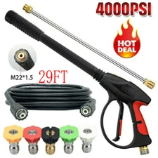 High Pressure 4000PSI Car Power Washer Gun Spray Wand Lance Nozzle Hose Kit M22