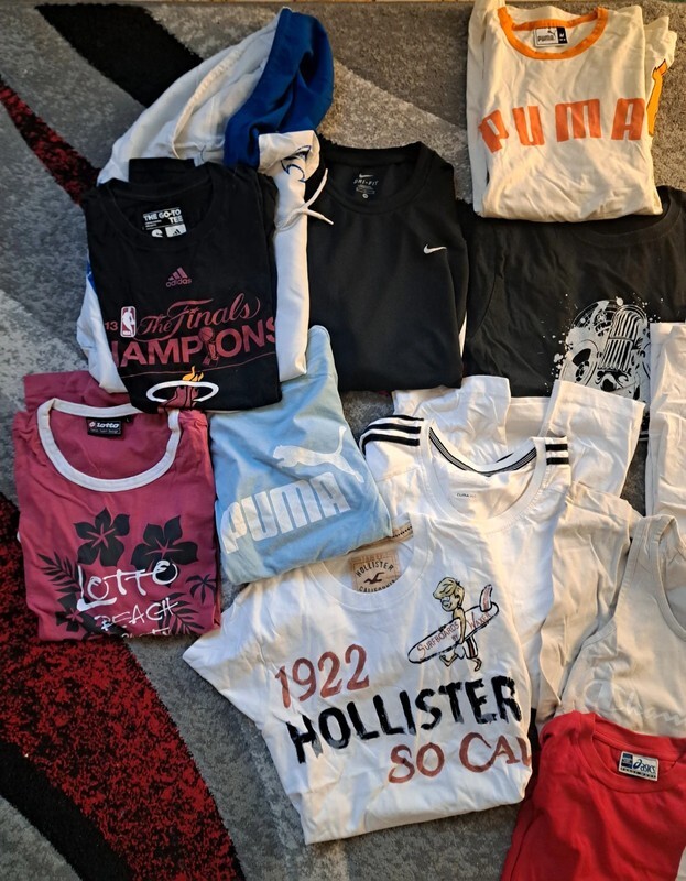 Adidas Nike Hollister Fila Kappa Lot of 20 T Shirt Big logo sz.S to XL