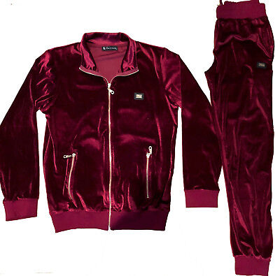 Mens velour tracksuit, designer Time is Money hip hop streetwear ...