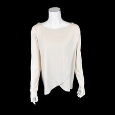 Cuddl Duds Women's Brushed Knit Hoodie Tunic Top Light Taupe Heather Small Size