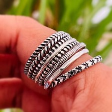 Pretty 925 Sterling Silver stacking Ring Handmade Jewelry Gift For her A-125