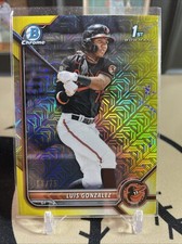 Luis Gonzalez 2022 Bowman Chrome Prospects Yellow Mojo Refractor /75 #BCP-125