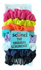 SCUNCI The Original Scrunchie SET OF 8 Small Ribbed Scrunchies Hairbands - MULTI