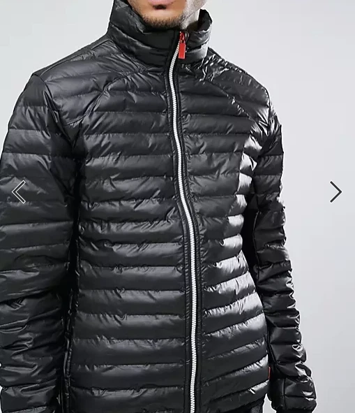 Abrigo chaqueta Hunter negro acolchado capa media pequeño para hombre Foto 3 de 4