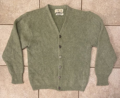 Vtg 50's 60's Sage Moss Green Mohair 