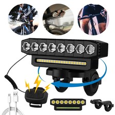 Rechargeable LED Bicycle Headlight USB Fast Charge 130dB Horn IP44 Waterproof