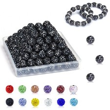 10mm Clay Rhinestone Beads for Jewelry Making, 100 Pcs Baseball Beads for B...