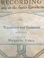 Player Piano Roll Ampico TRAUMERIE AND ROMANCE Schumann