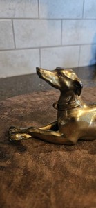 Heavy Brass Signed 5 JB Jennings Brothers Greyhound 5 1/8" Long