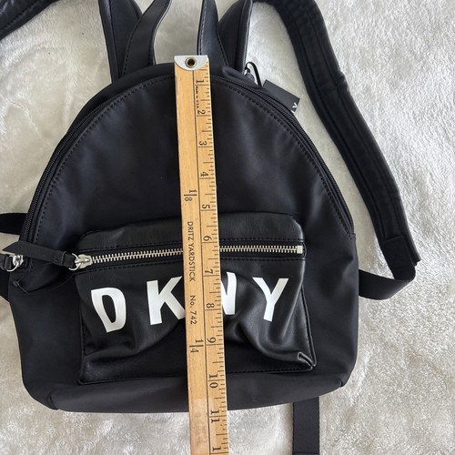 DKNY Tanner Black Nylon & Leather Mini Fashion Backpack - Picture 18 of 19